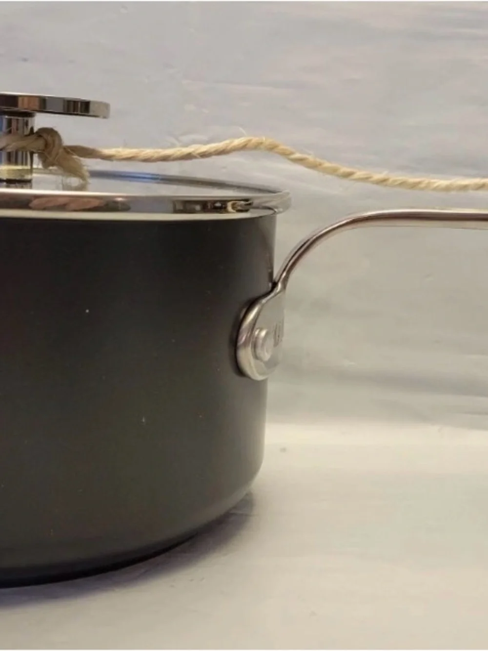 Mauviel M'STONE 1830 Sauce Pan W/ Glass Lid Cast Stainless Steel Handle 1.8-Qt